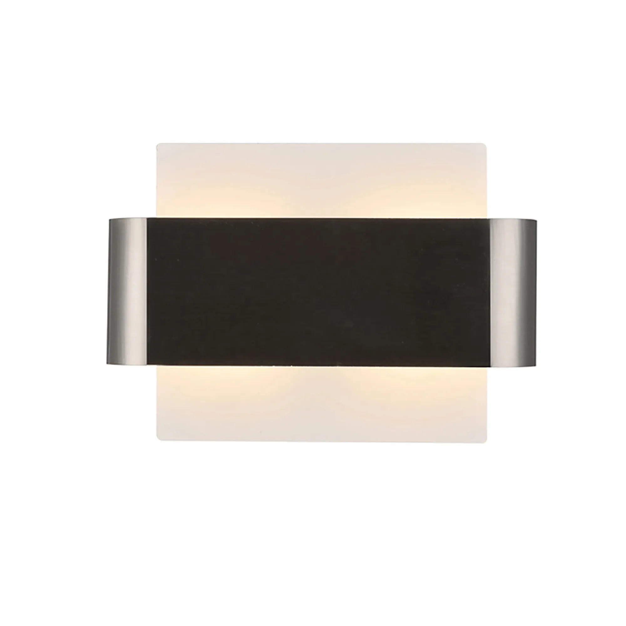 Damo Wall 2 Light Satin Nickel, White